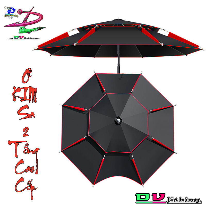 Ô dù câu cá - ô che nắng, mưa, dã ngoại. ô 2 tầng cao cấp - 2m 2m2 2m4