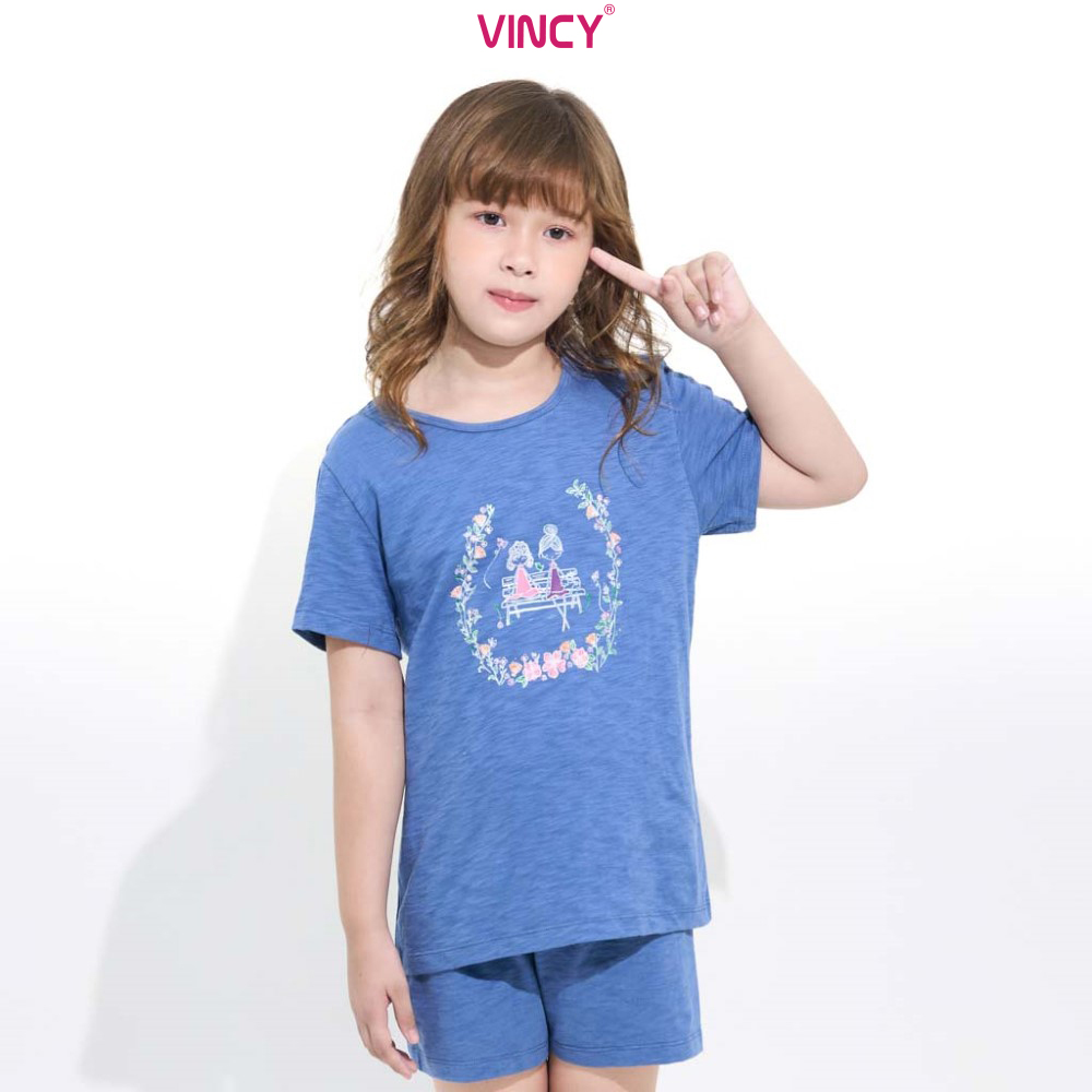 Bộ đồ short thun bé gái vincy thoáng mát kst011s21