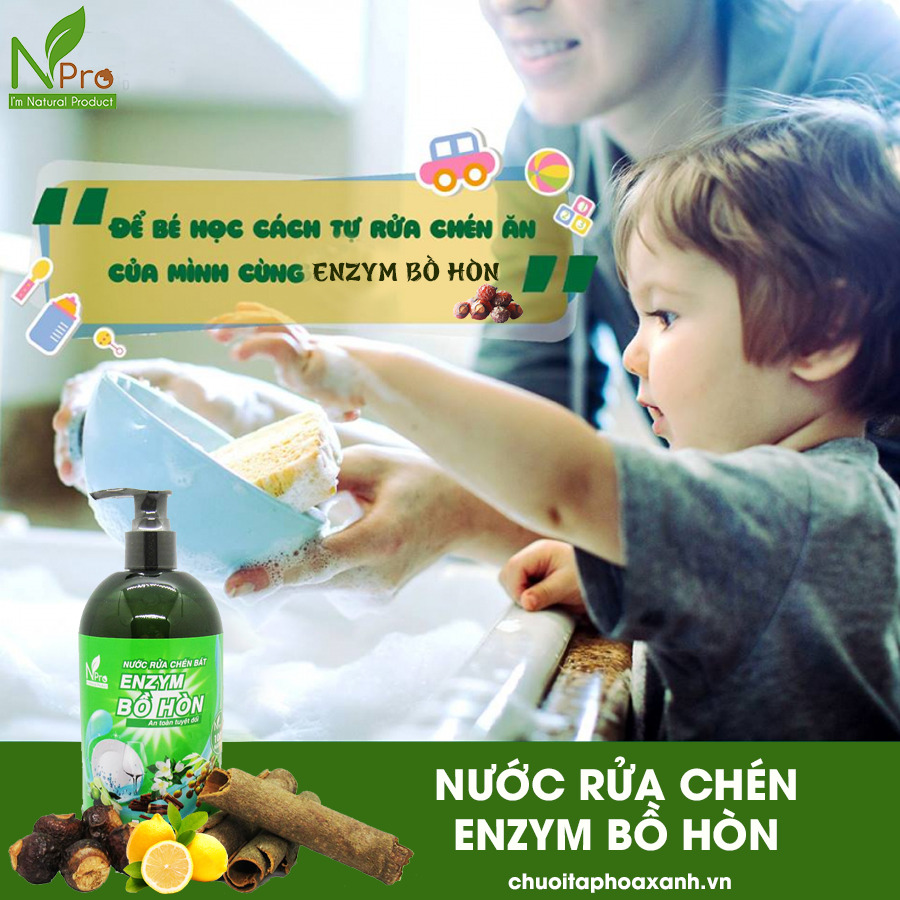 [THIÊN NHIÊN 100%] Nước Rửa Chén ENZYM BỒ HÒN Npro
