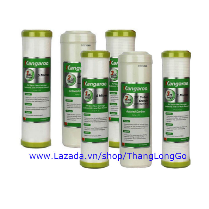 Combo 02 bộ 3 lõi lọc nước Kangaroo số 1-2-3