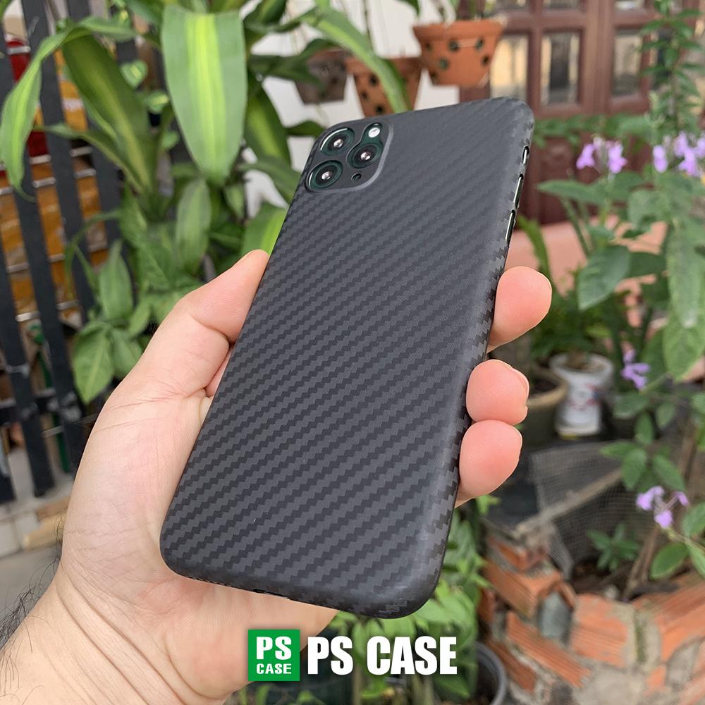 Ốp lưng siêu mỏng, vân carbon dành cho iPhone 11 Pro - Màu đen - PS Case Phân Phối