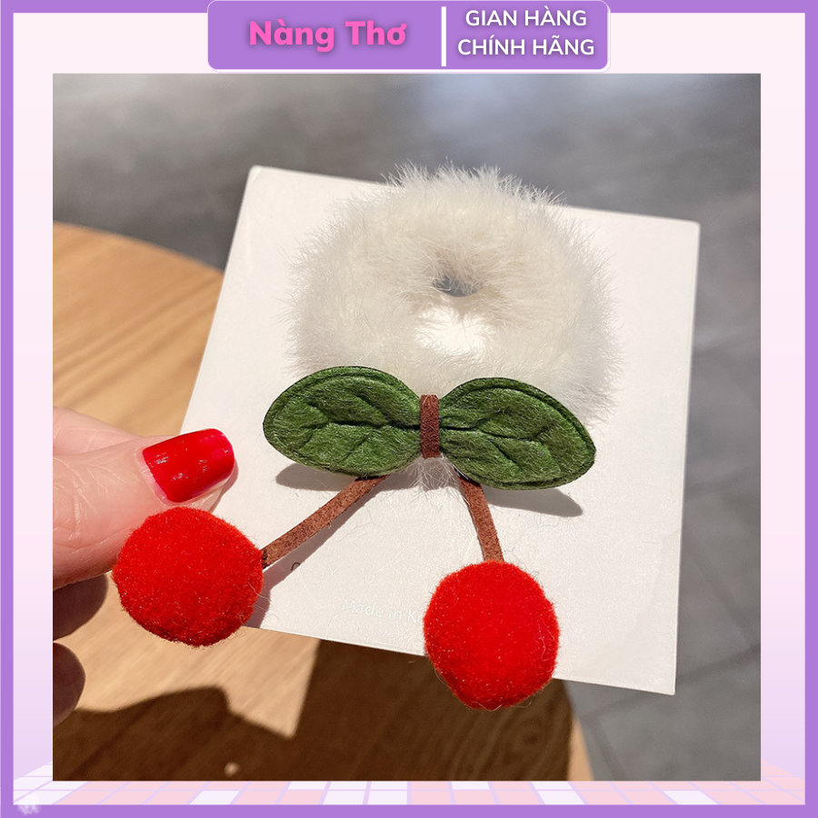 Dây Cột Tóc Cho Bé Chùm Cherry Xinh Xắn