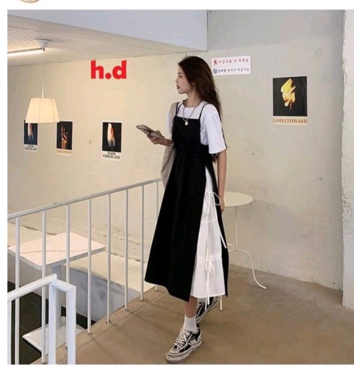 SÉT VÁY YẾM BUỘC EO + ÁO COTTON CỰC XINH