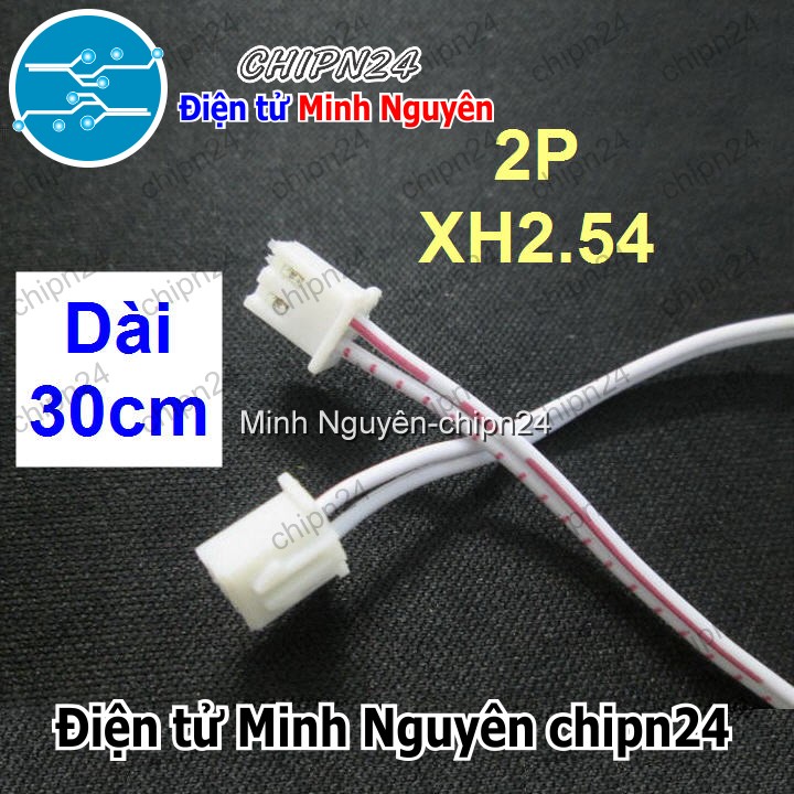 [4 sợi] (P22) Dây bẹ trắng 2P XH2.54mm 2 đầu cắm dài 30cm - HH001131