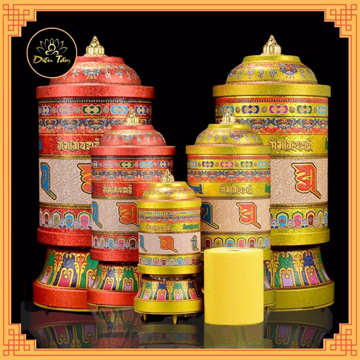 Kinh luân điện-Bánh xe cầu nguyện cắm điện pháp khí mật tông đồ thờ cúng