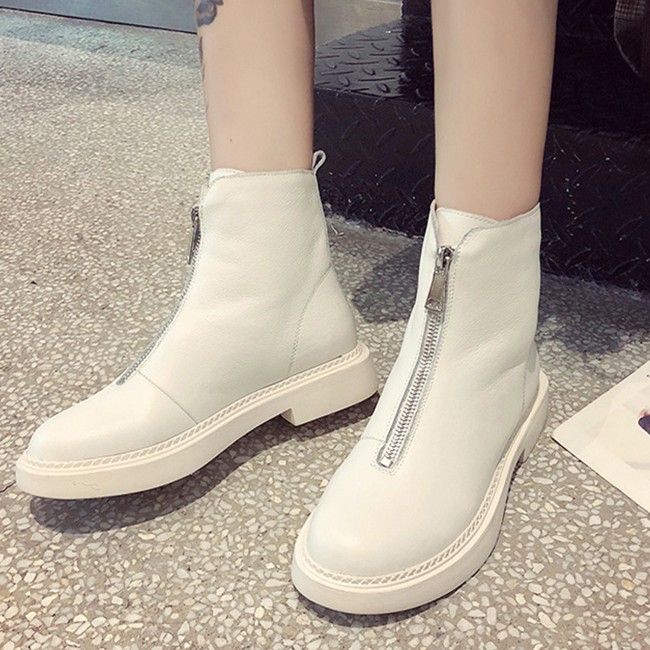 [SKM] Giày boot dây kéo phía trước nữ 20414