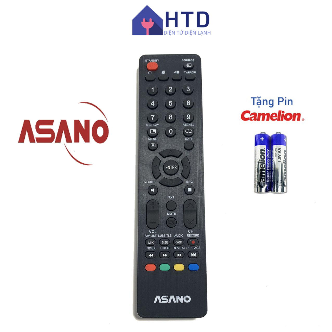 Remote tv asano - điều khiển tv asano chính hãng