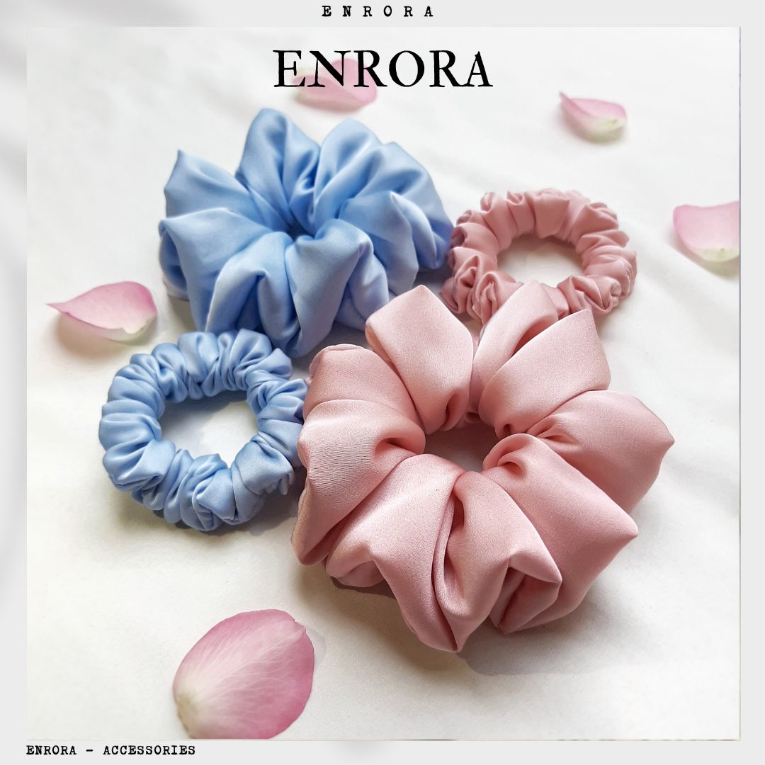 Scrunchies Cột Tóc Vải Lụa ENRORA nhiều màu sắc [100% Handmade]