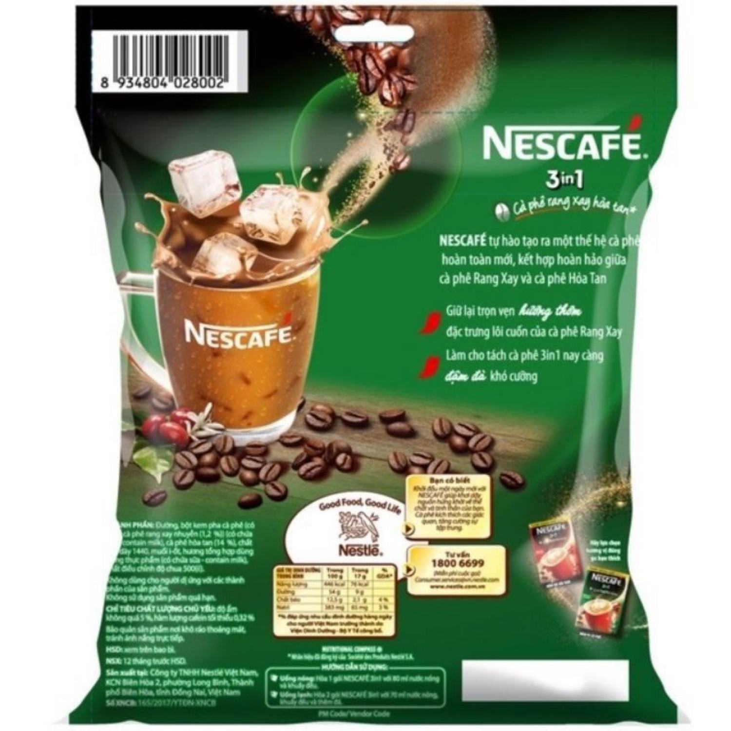 Cà phê hòa tan 3in1 Nescafe bịch 46 gói