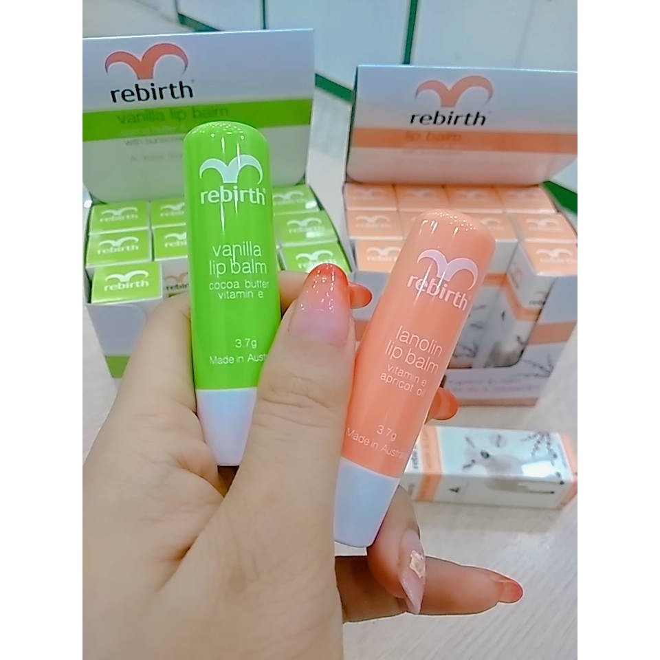 Son dưỡng môi cừu Rebirth lanolin lip balm 4g