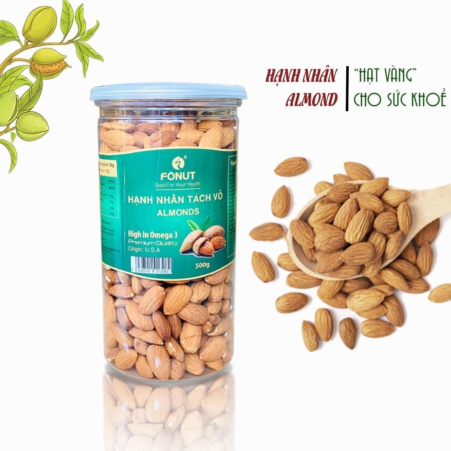 [HCMC good price] American imported fonut natural shell kernel big no smell oil-fresh almond blossom