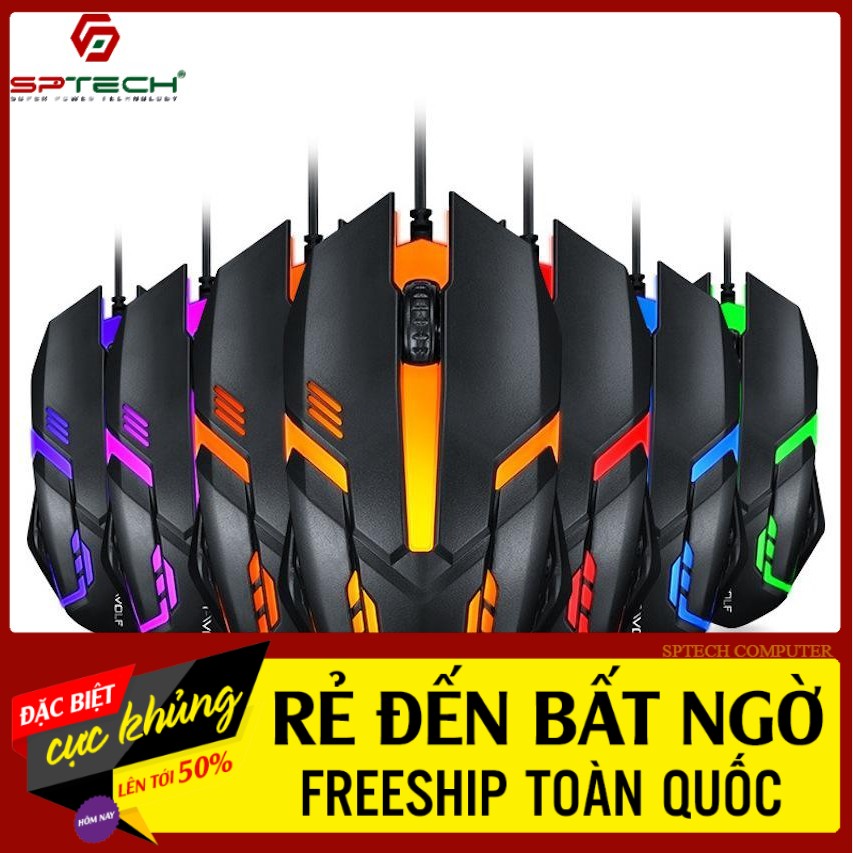 Chuột Gaming Dây 💎𝓕𝓡𝓔𝓔𝓢𝓗𝓘𝓟💎 Mouse Có Dây Gaming T-Wolf V1 (BH 12 Tháng) SPTECH COMPUTER