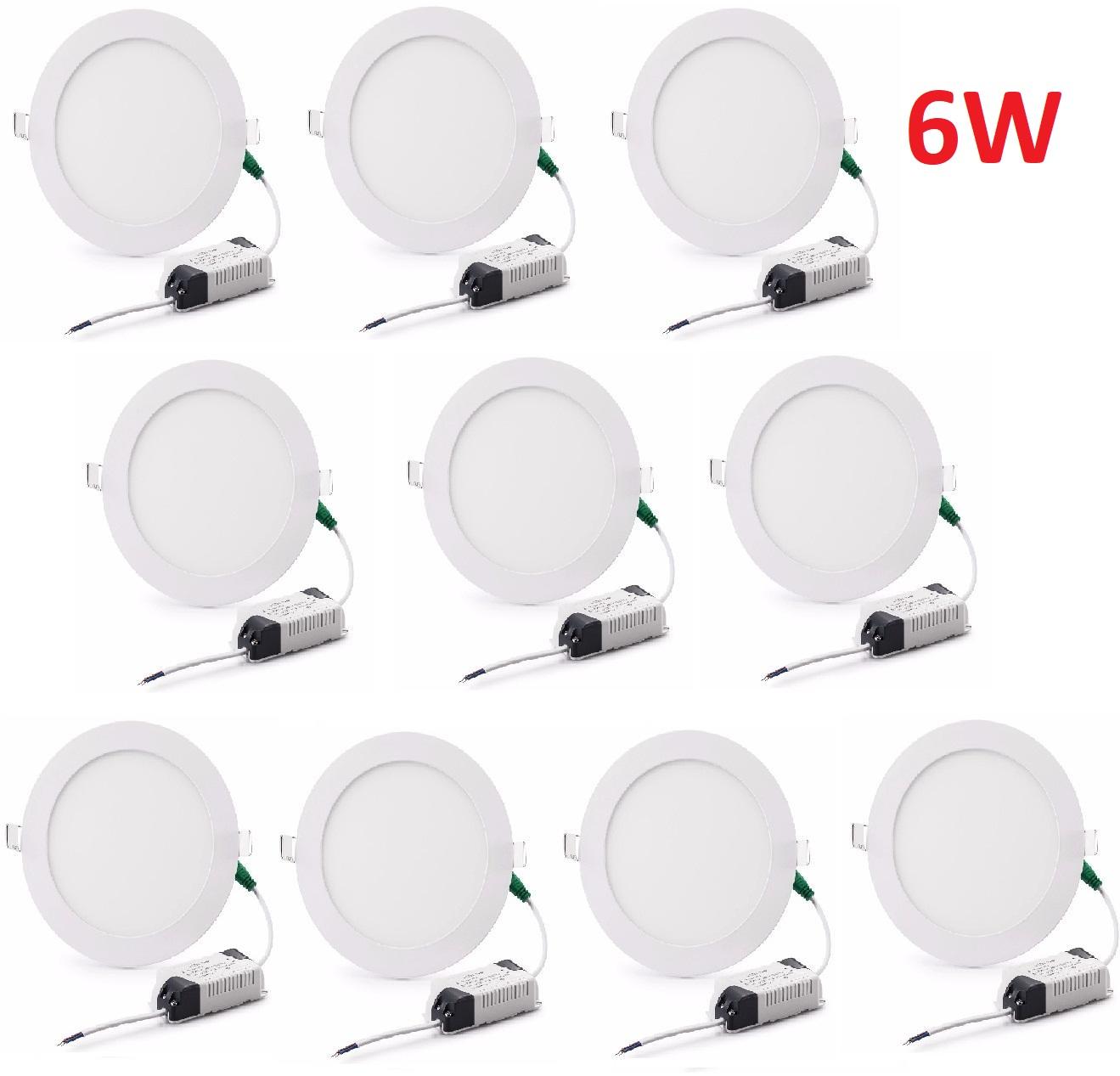 Bộ 10 đèn Led âm trần siêu mỏng 6w (Ánh sáng trắng).
