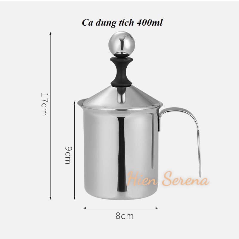 Ca inox - sục sữa lạnh tạo bọt 400ml - 800ml
