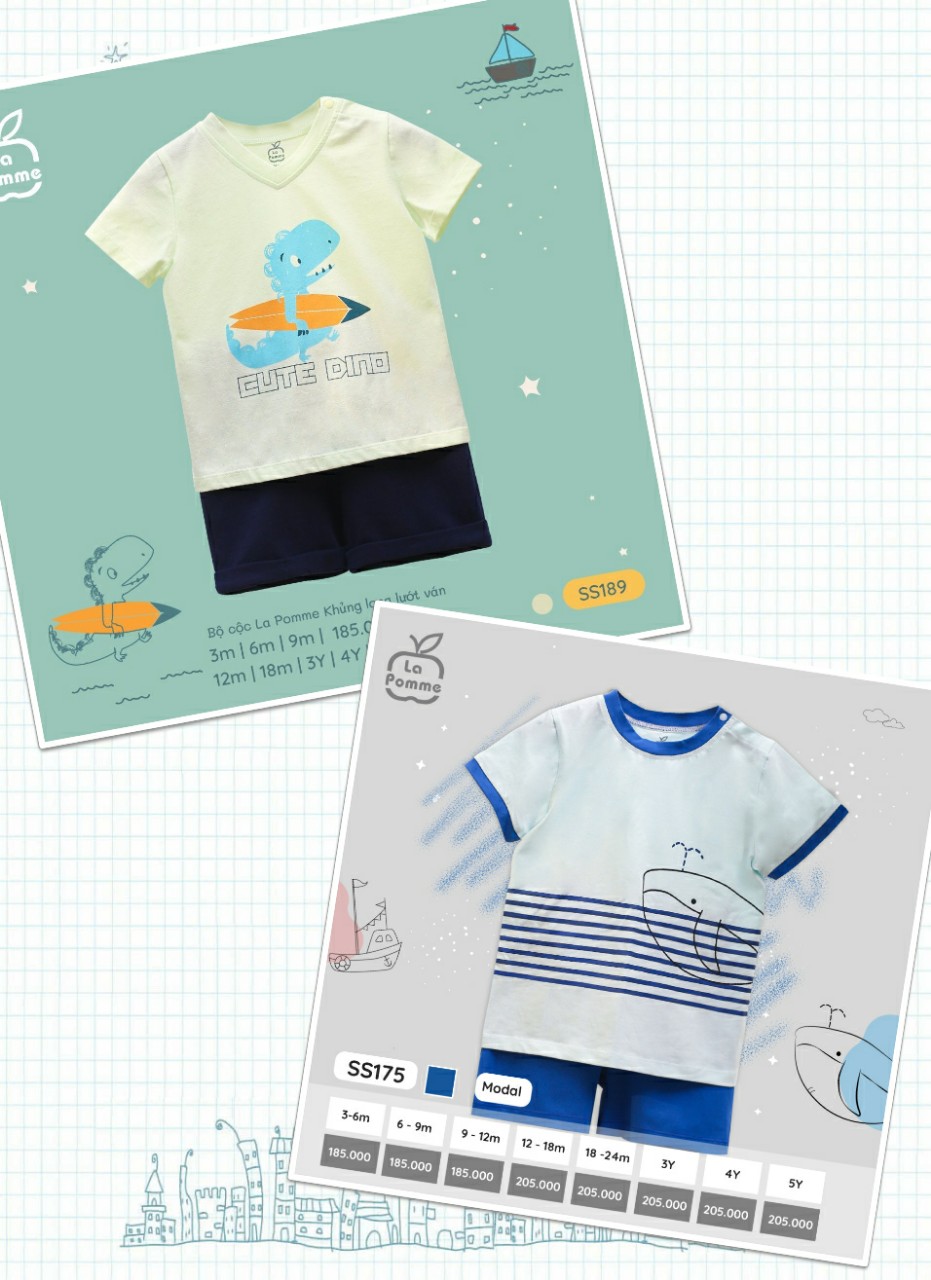 [LA POMME] BỘ CỘC XUÂN HÈ CHO BÉ (SS191,SS189,SS180, SS175)