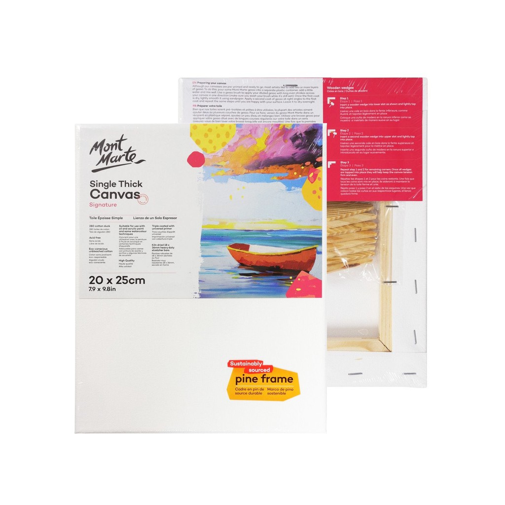 [Giao Hỏa Tốc] Khung Canvas 20x25cm Mont Marte - Single Thick Canvas Signature 20x25cm - CSST2025