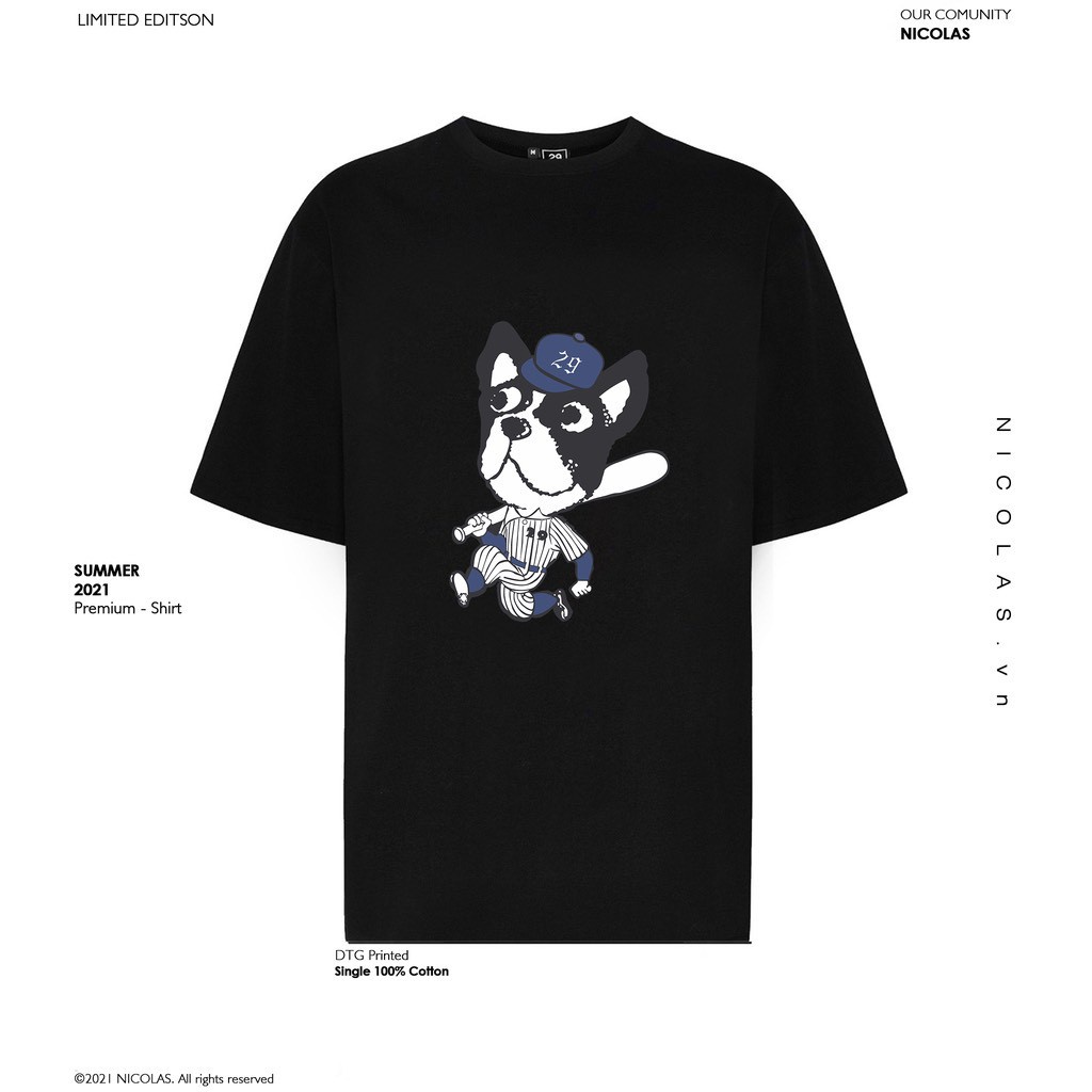 Áo thun unisex nikolas 100% cotton d29 t-shirt
