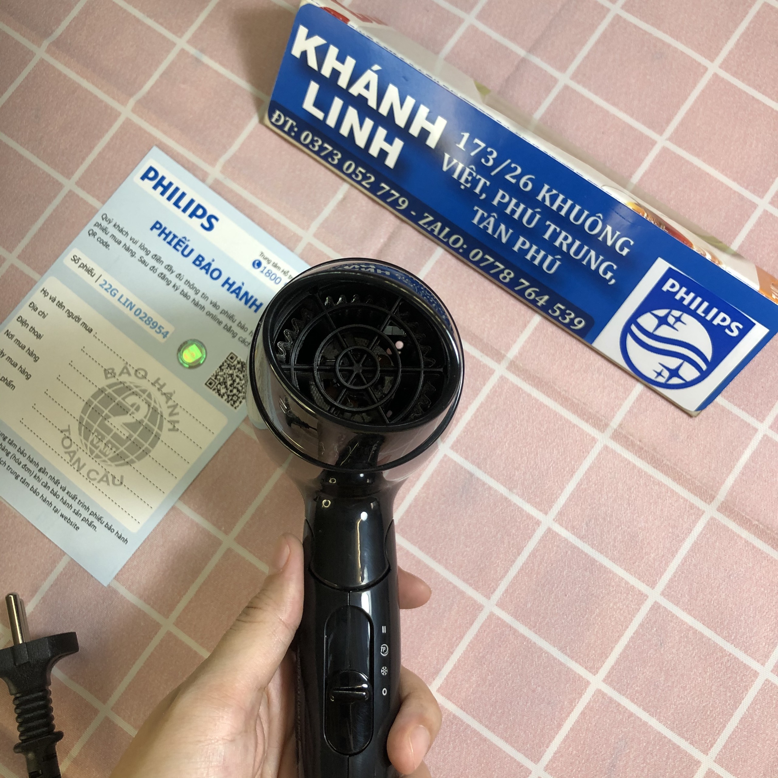 ( Ảnh thật ) Máy sấy tóc Philips BHC010/10 1200W