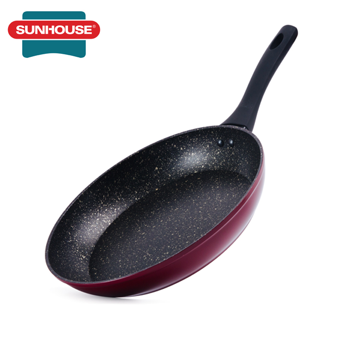 Chảo đá hoa cương đáy từ Sunhouse SFP24B - Chảo vân đá Sunhouse, Chảo đáy từ Sunhouse, Chảo chống dính siêu bền, Size 24cm, sử dụng mọi loại bếp