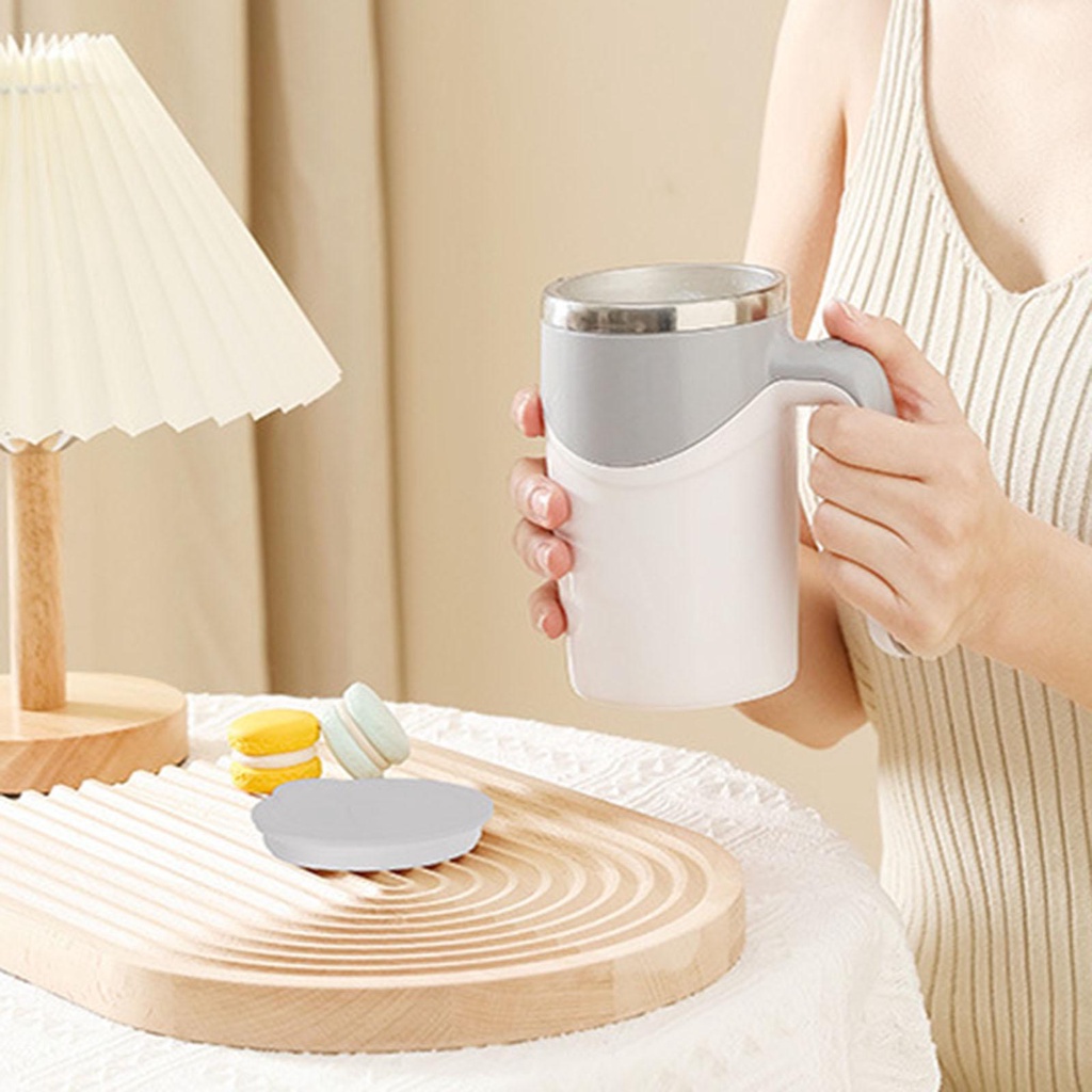 Cốc tự khuấy tự động 380ml cốc pha cà phê sữa hoa quả cốc khuấy điện từ tính bằng thép không gỉ cốc xoay lười
