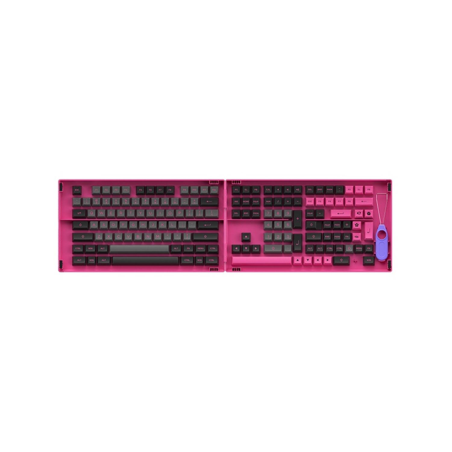Keycap Cho Bàn Phím Cơ Akko Set – Black & Rose (PBT Double-Shot/ASA profile/197 nút) | Ezpc