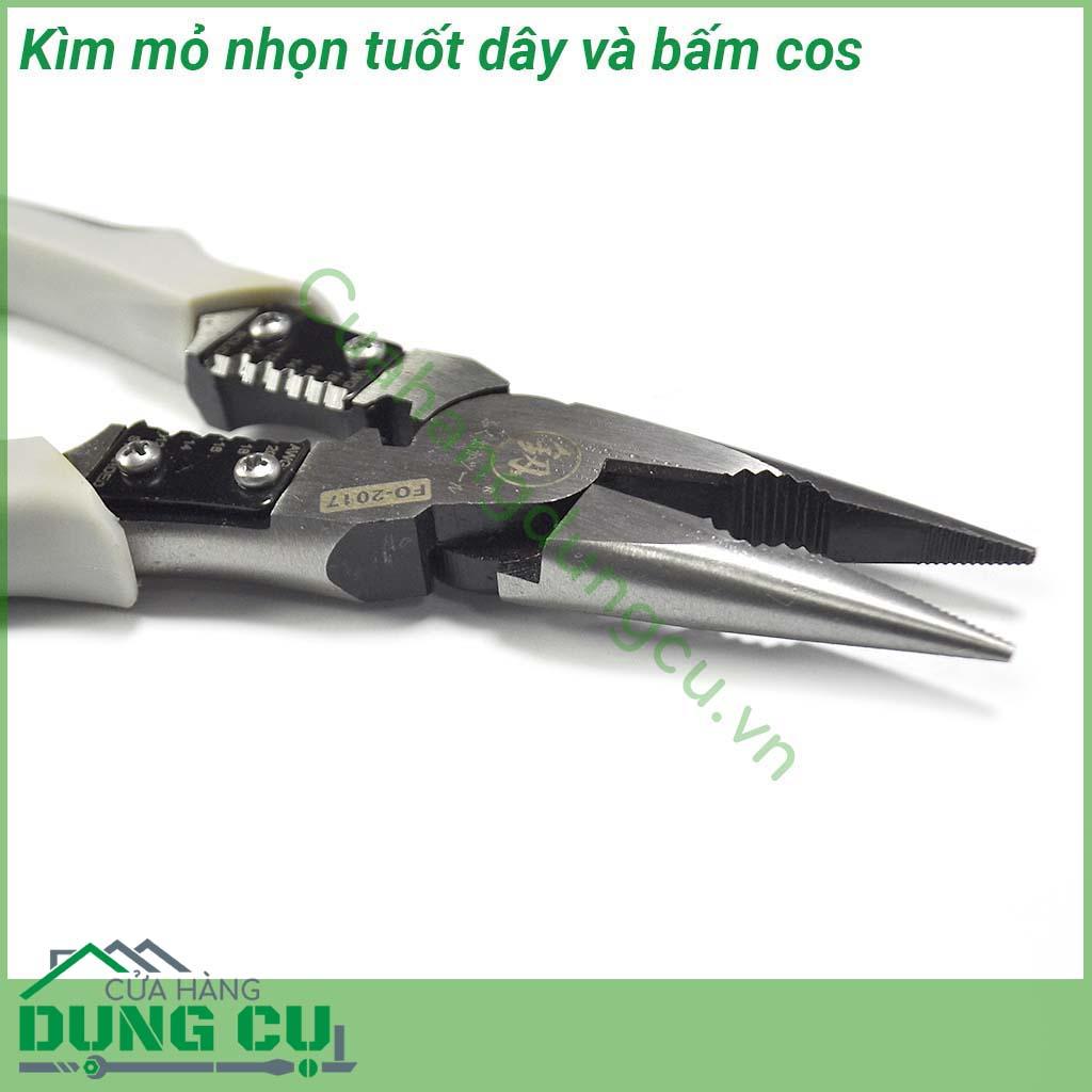 Kìm mỏ nhọn tuốt dây bấm cos