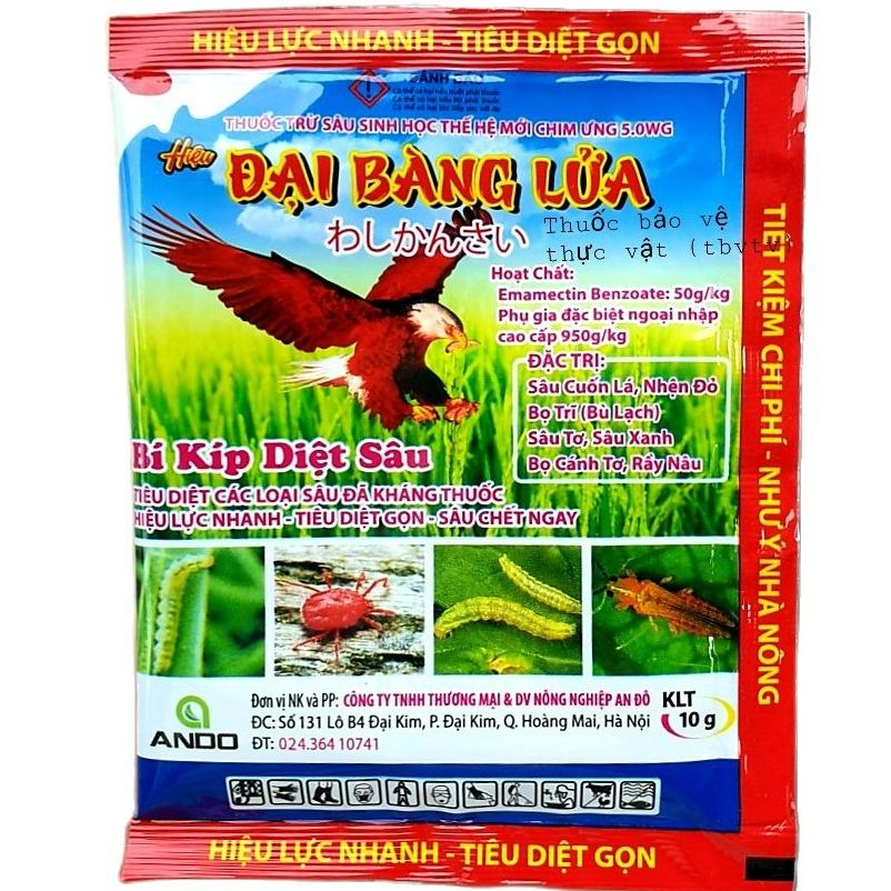 💎 Đại Bàng Lửa (10gr) Rầy nâu, Bọ cánh tơ, Sâu tơ, Sâu xanh, Nhện đỏ, Sâu cuốn lá, bọ trĩ..💖 Thuốc trừ sâu sinh học Chim Ưng 5WG