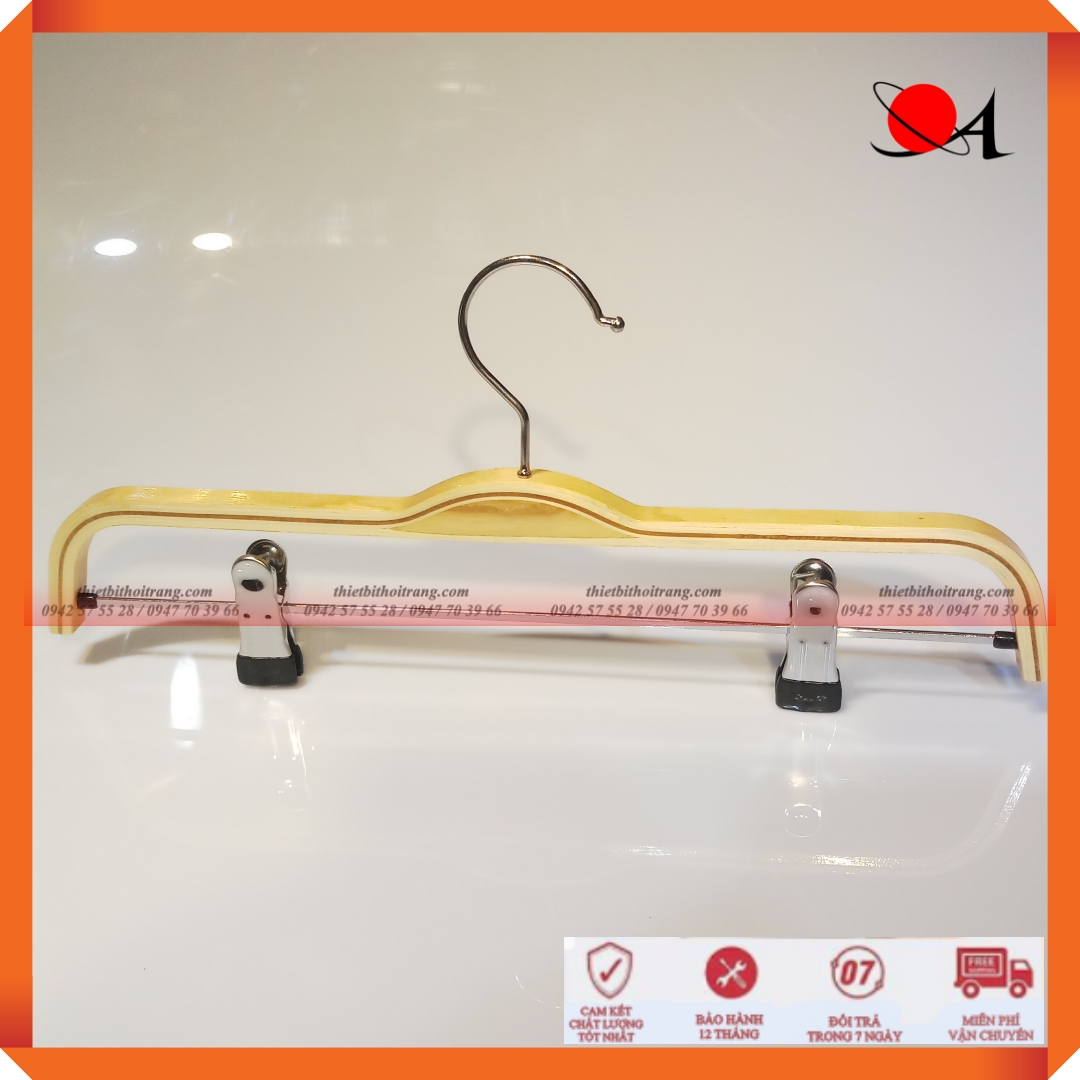 Bộ 5 Móc Kẹp Quần Gỗ Dán Cao Cấp(LZ-5KGTRE)