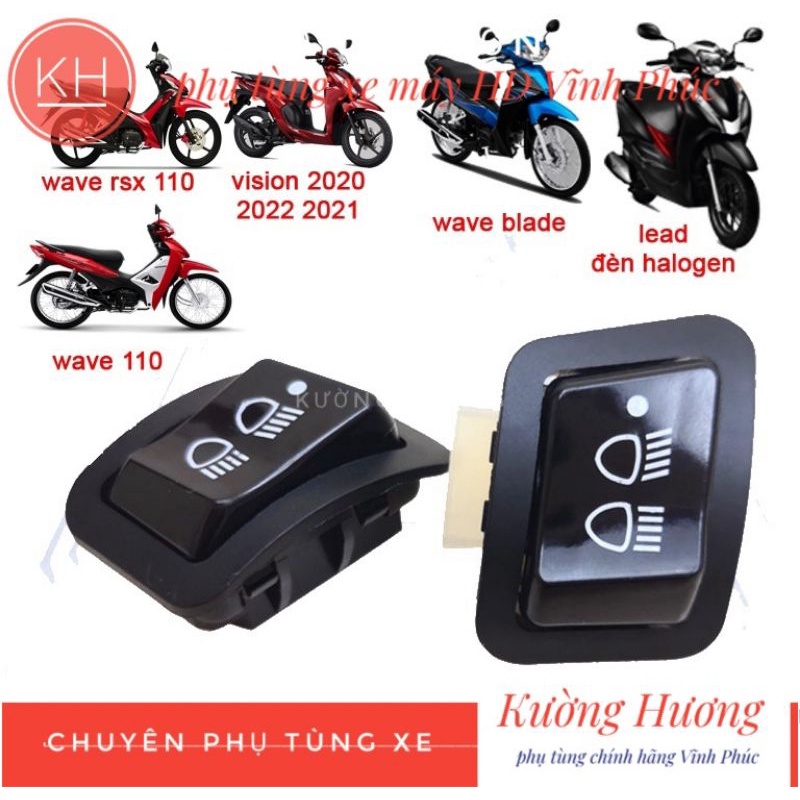 Công Tắc Tắt Đèn 3 Chế Độ Gắn Xe Honda Wave 2021, Vision, Air Blade, Wave RSX, Future,  Lead 125 halogen