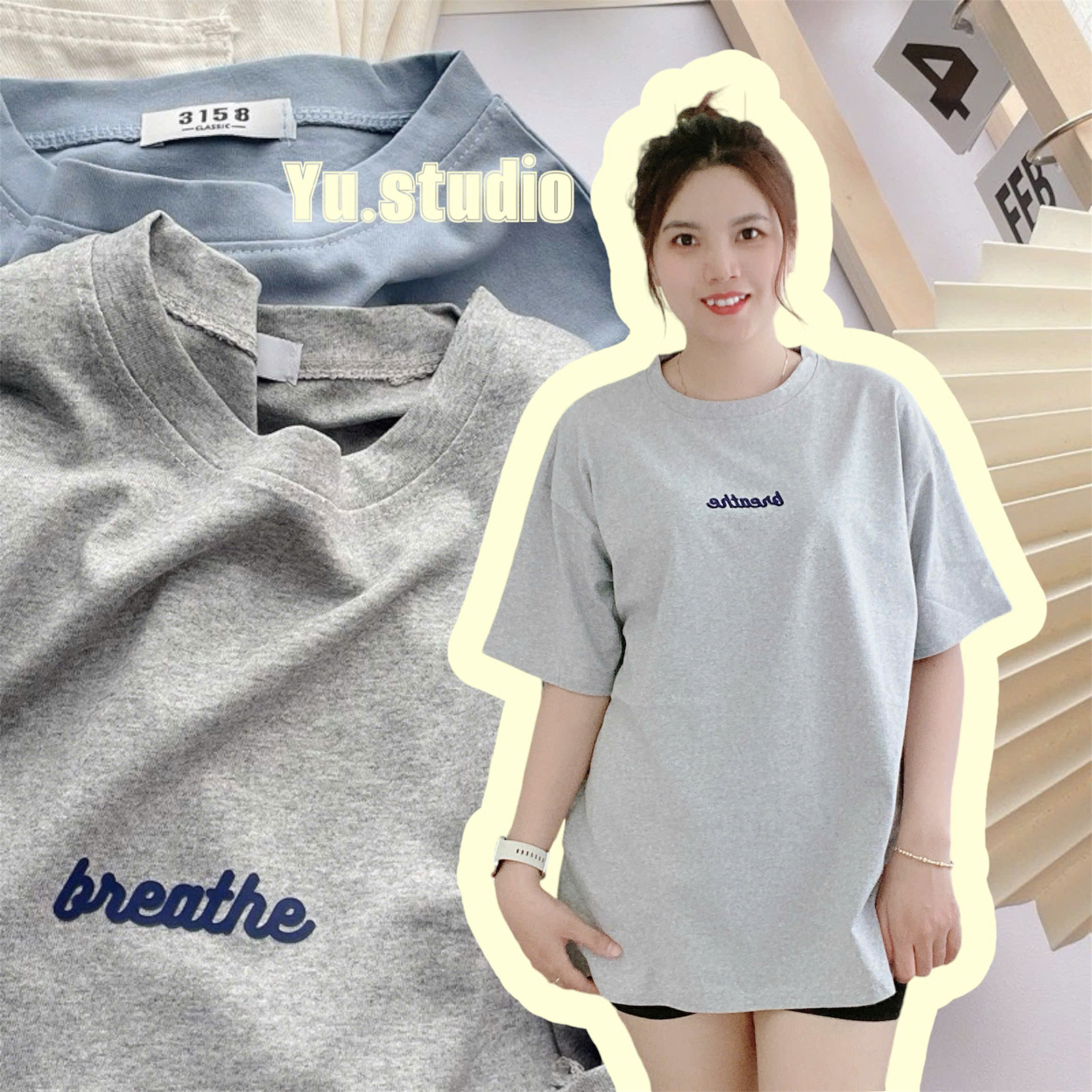 Áo thun 3158 form rộng mẫu breathe thoáng mát, dễ phối đồ