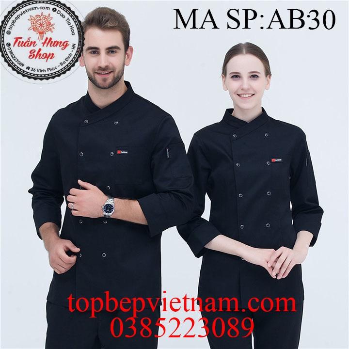 áo bếp,đồng phục bếp cao cấp dài tay ab30
