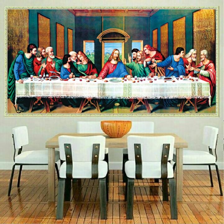 Tranh Đính Đá Bữa Tiệc Ly Khổ Lớn LV373 200*85cm (TRANH TỰ ĐÍNH)