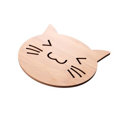 [10 A Words】 Wood Thick Heat Resistant Mat Dining Table Cushion Anti-slip Pot Holders Cute Coaster Coasters