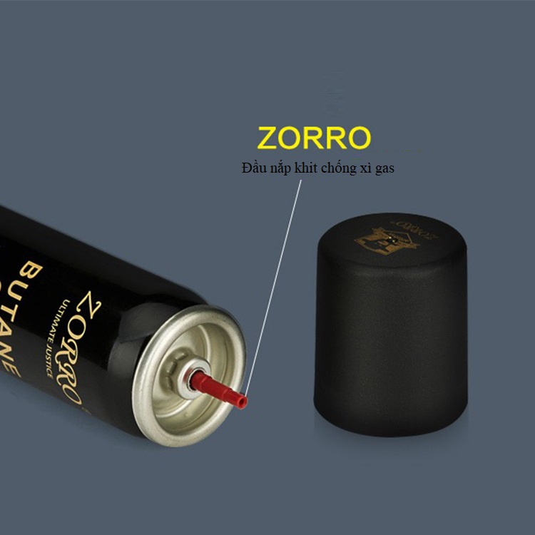 Bình Nạp Gas Zorro Cao Cấp Cho Bật Lửa Xài Gas (Không Gas)