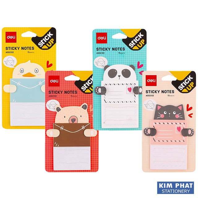 Giấy nhớ, Sticky Notes hình con vật dễ thương DELI EA55202