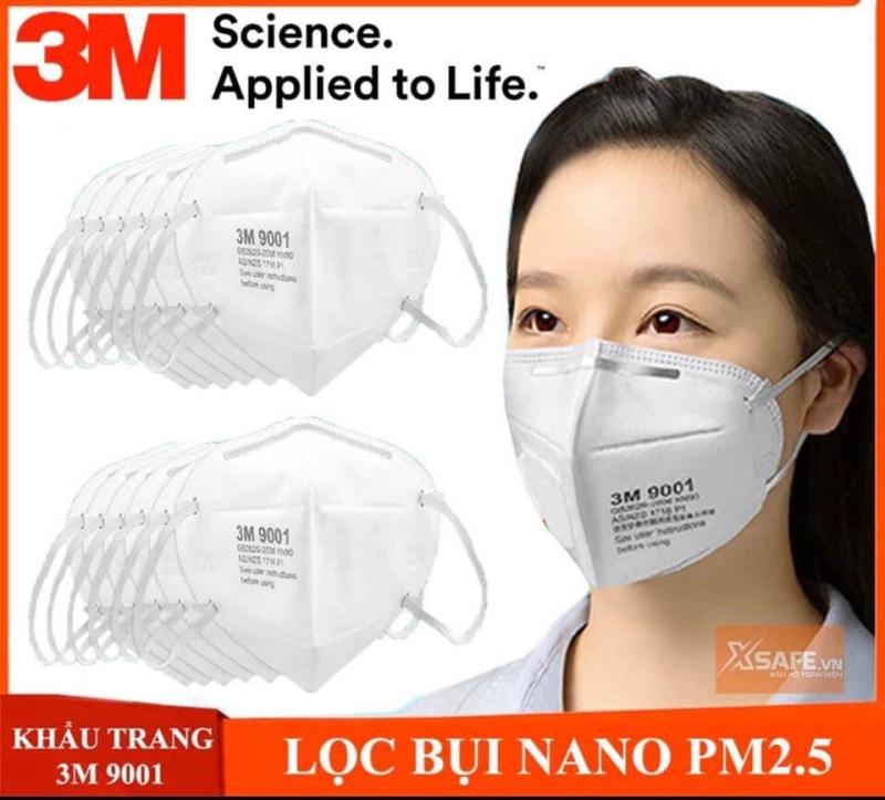 ComBo 5 Khẩu trang 3M 9001V Lọc Bụi Nano Siêu Mịn PM 2.5 Có Van Lọc Mùi Hôi, Lọc Độc, Kháng Khuẩn, Chống Bụi Siêu Mịn