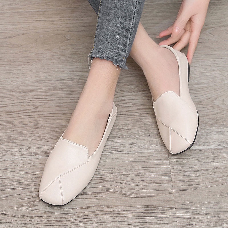 IELGY loafer small leather shoes women's british style flat comfortable soft leather low heel flat shoes