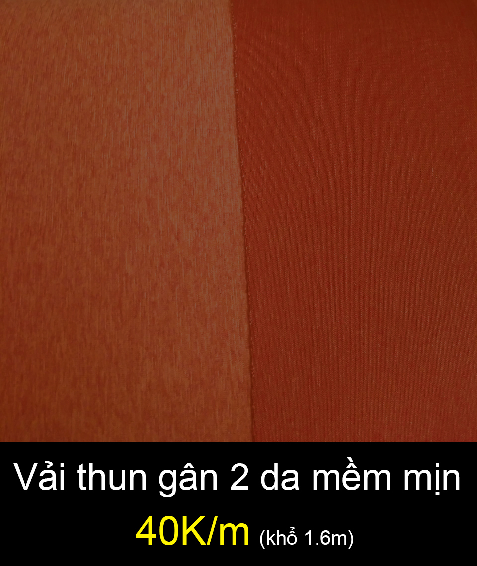 Vải thun gân 2 da mềm mịn may đồ 40K/m (khổ 1.6m)
