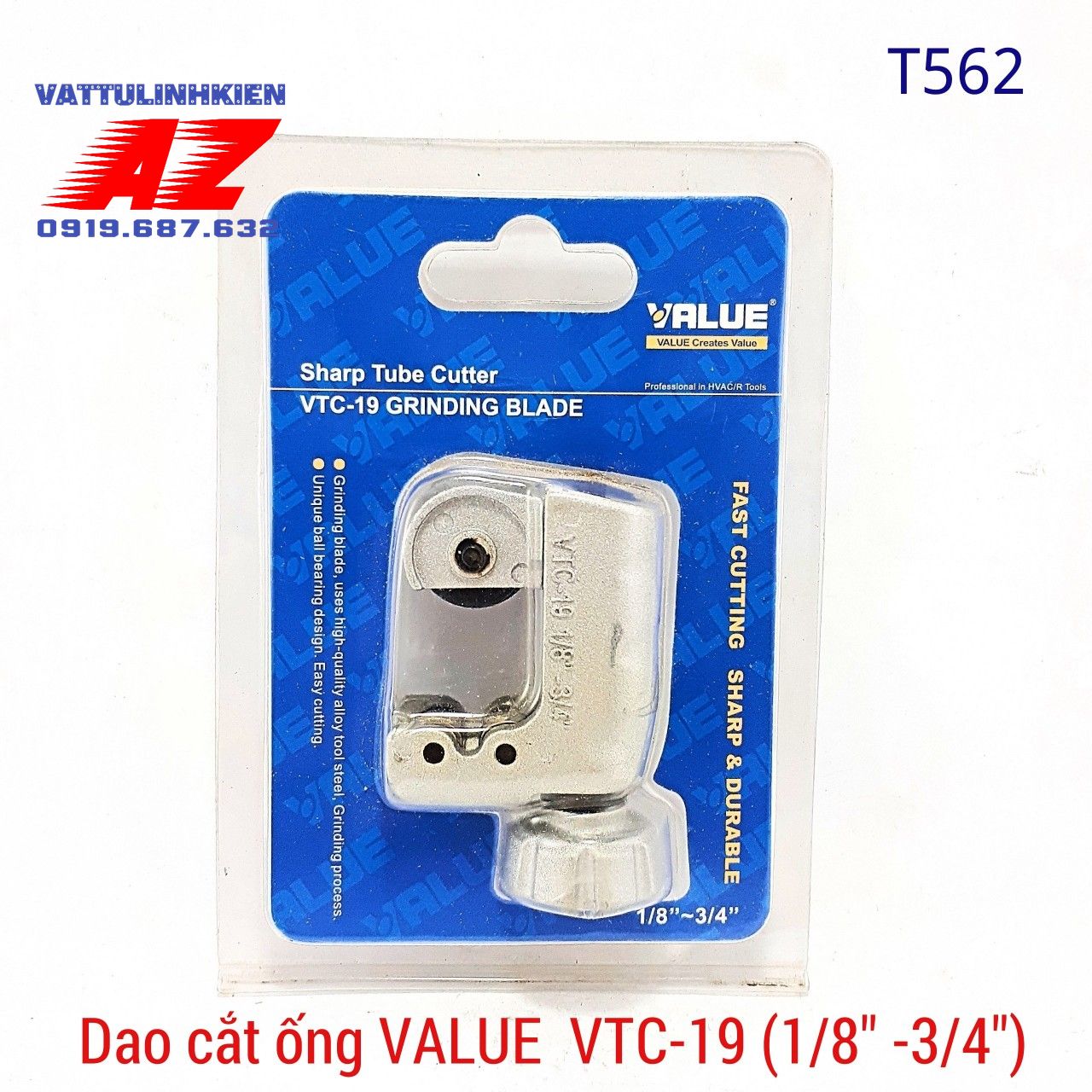 Dao cắt ống đồng VALUE VTC-19 cỡ 1/8"~ 3/4"(3~32mm)