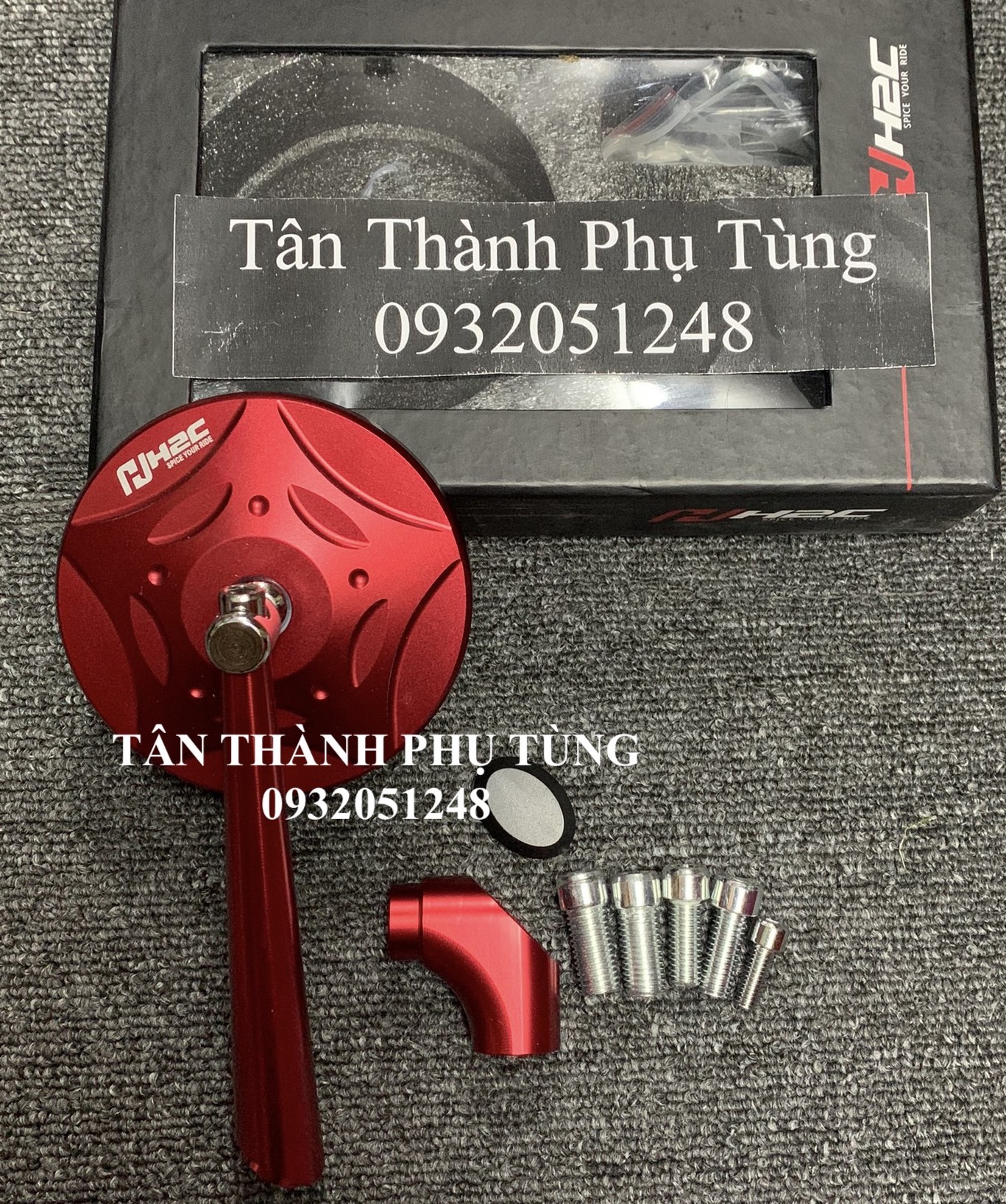 Kính chiếu hậu H2C nhôm CNC kiểu tròn