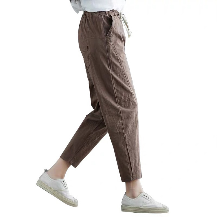 Quần baggy harem Linen nữ