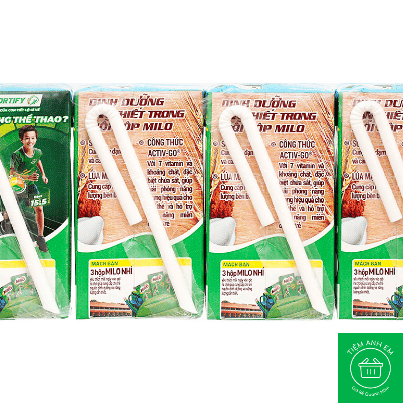 Lốc 4 hộp thức uống lúa mạch uống liền ít đường Milo Active Go 115ml