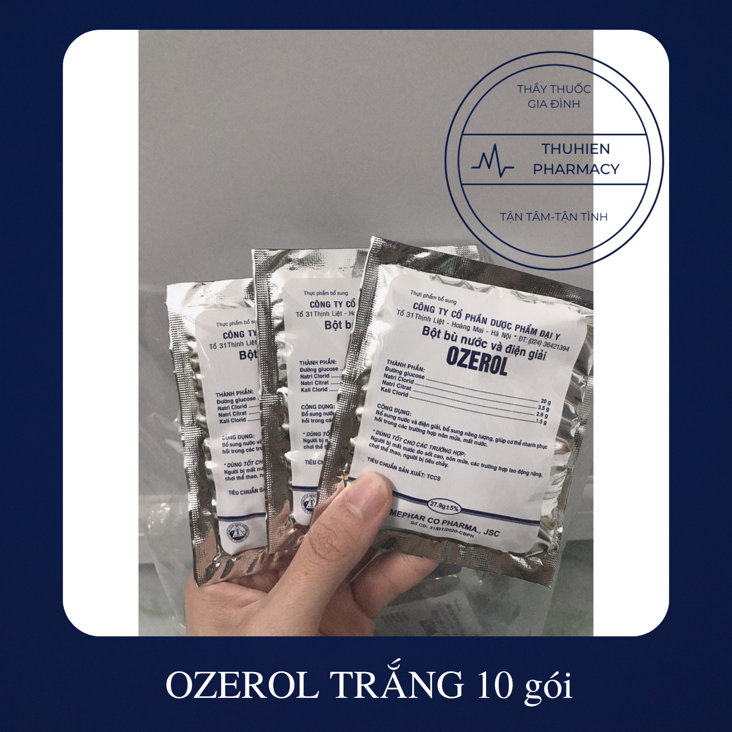 OZEROL trắng Á Châu 20,5g (Oresol trắng) - Bột bù nước và điện giải