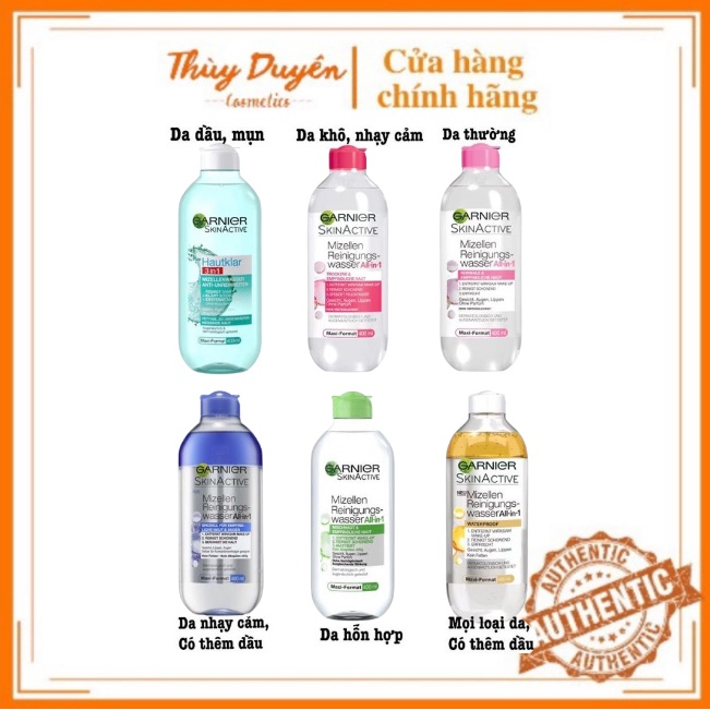 Nước Tẩy Trang Garnier Micellar Cleansing Water Pháp 400Ml