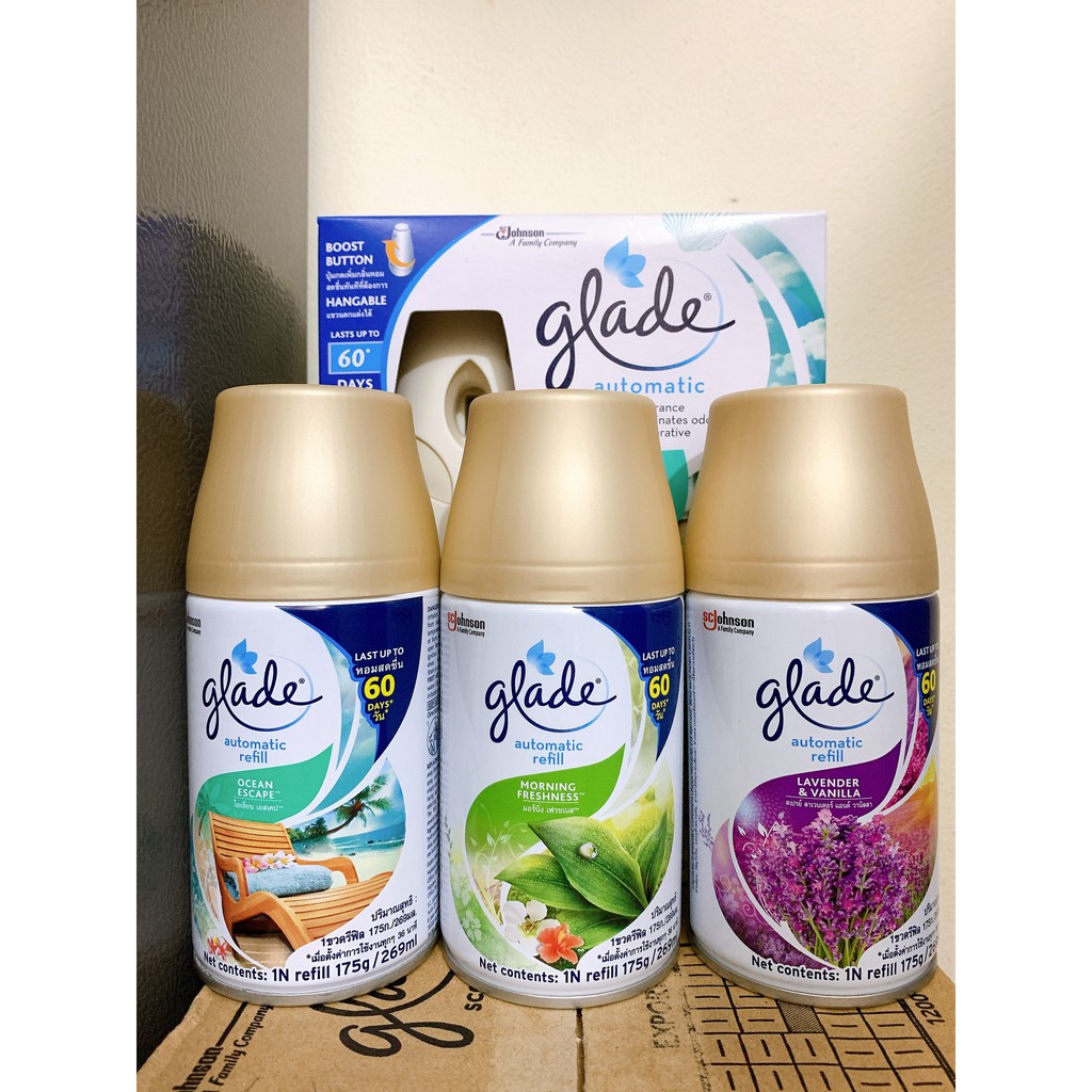 Máy Xịt Phòng Tự Động Glade (Máy+ Lõi 269ml)- Hương Sớm Mai