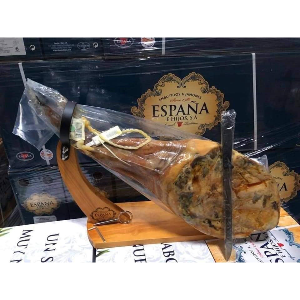 Đùi lợn muối Espana Jamon Iberico de cebo (kèm dao thớt) lợn đen (4,5-5kg)
