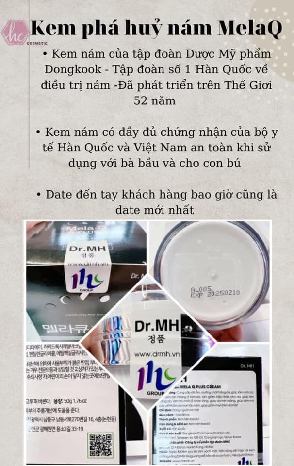 Kem Mờ Nám Dr.MH Mela Q Plus Hàn Quốc 50ml Chính Hãng