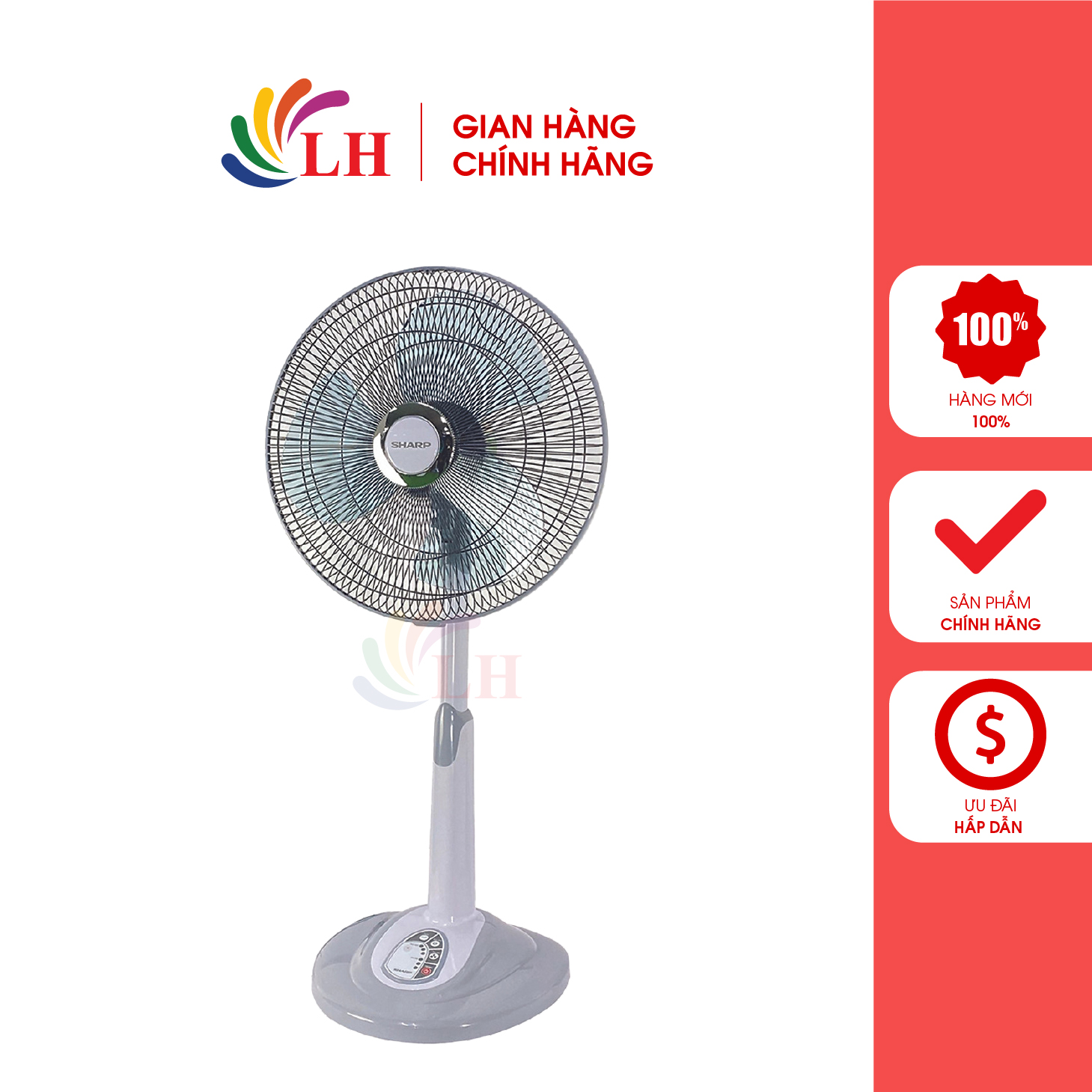 Quạt lửng Sharp PJ-L40RV - Hàng chính hãng - Chế độ gió tự nhiên, Công suất 50W, Chất liệu nhựa cao cấp