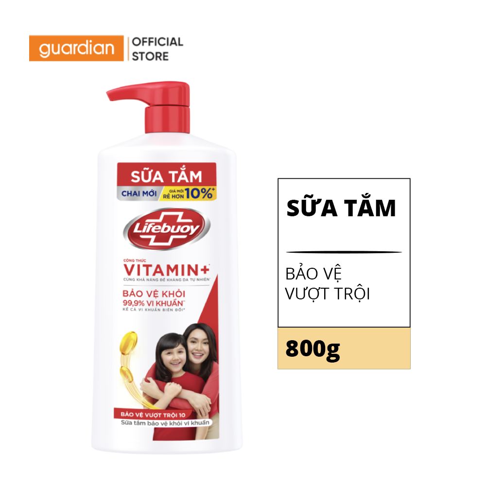 Sữa Tắm Chăm Da Sạch Khuẩn Lifebuoy 800g
