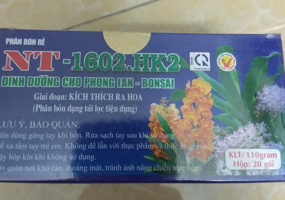 [HCM]Phân bón túi lọc kích thích ra hoa cho phong lan và cây kiểng NT- 1602. HK2 - hộp 20 gói